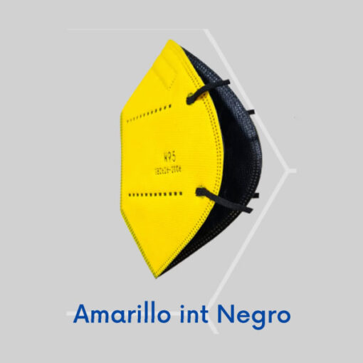 Tapabocas N95 Amarillo interior Negro KN95