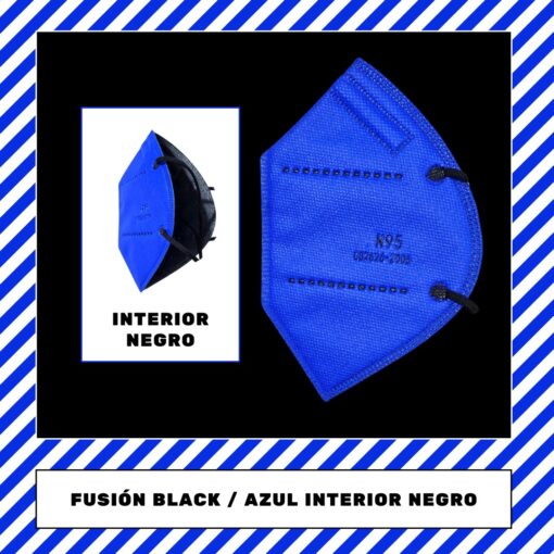 Tapabocas N95 Azul con Negro