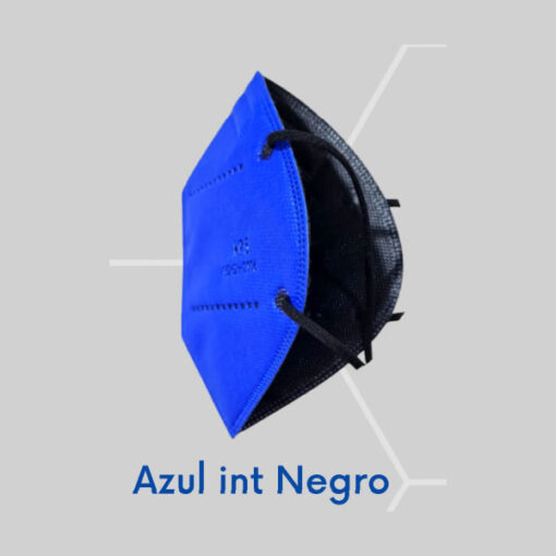 Tapabocas N95 Azul interior Negro KN95