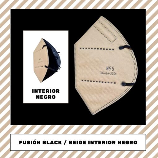 Tapabocas N95 Beige con Negro
