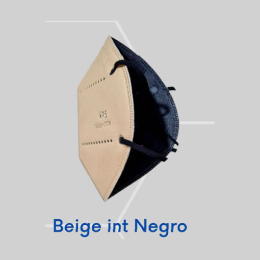 Tapabocas N95 Beige con Negro KN95
