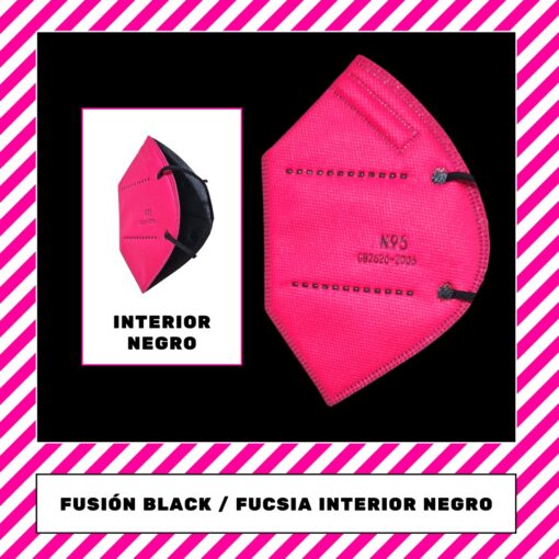 Tapabocas N95 Fucsia con Negro