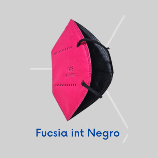 Tapabocas N95 Fucsia interior Negro KN95