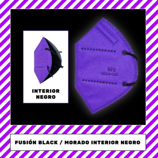 Tapabocas N95 Morado con Negro