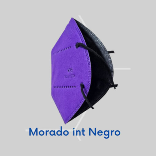 Tapabocas N95 Morado interior Negro KN95