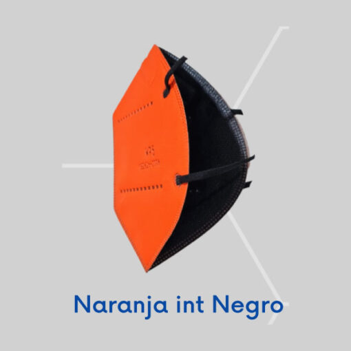 Tapabocas N95 Naranja interior Negro KN95