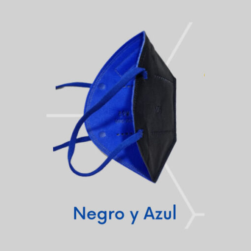 Tapabocas N95 Negro con Azul Kn95