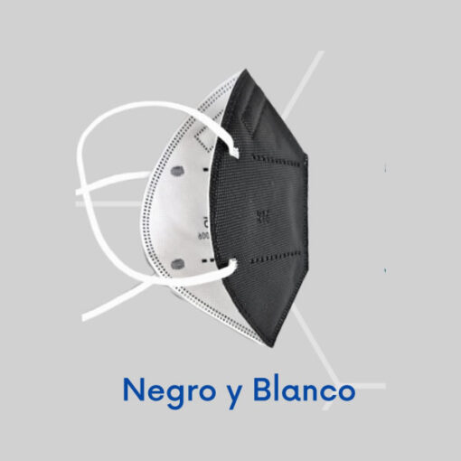 Tapabocas N95 Negro con Blanco KN95