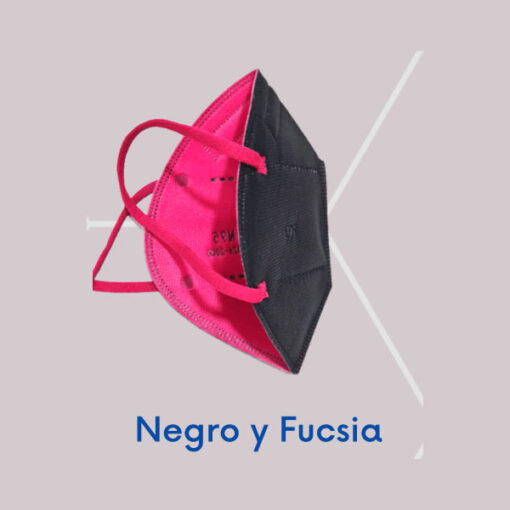 Tapabocas N95 Negro con Fucsia KN95