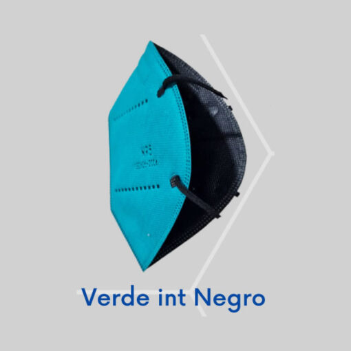 Tapabocas N95 Verde interior Negro KN95