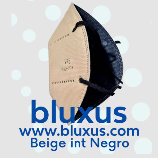 Tapabocas N95 de color beige int negro