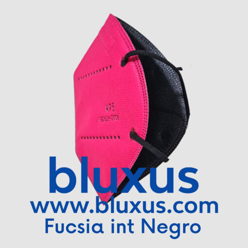 Tapabocas N95 de color fucsia interior negro