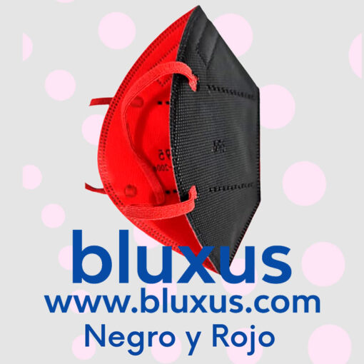 Tapabocas N95 de color negro y rojo