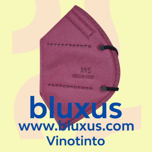 Tapabocas N95 de color vinotinto interior negro