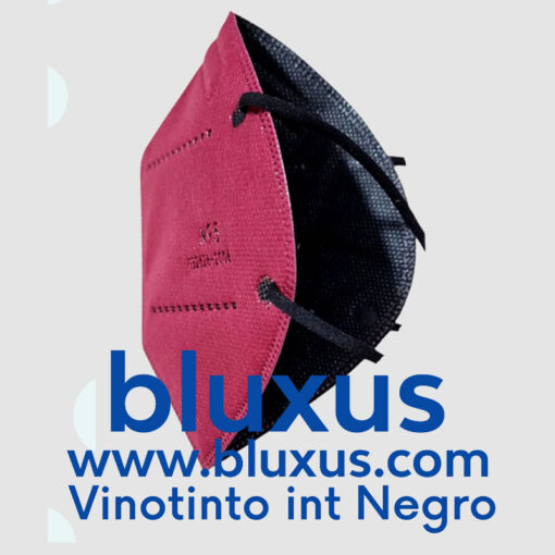 Tapabocas N95 de color vinotinto interior negro