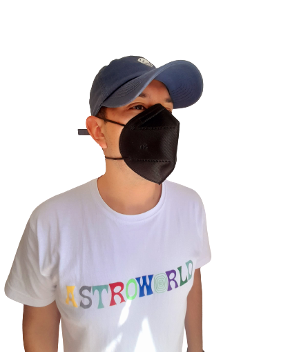 Tapabocas N95 Negros 60 tapabocas n95 para adulto de color negro