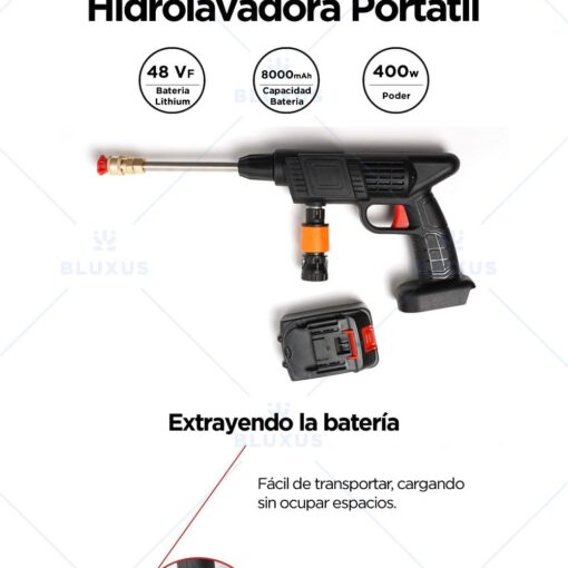 Hidrolavadora Portatil Inalámbrica Original con 2 Baterias 11 Hidrolavadora inalambrica Bateria