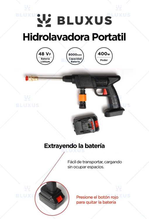 Hidrolavadora inalambrica Bateria