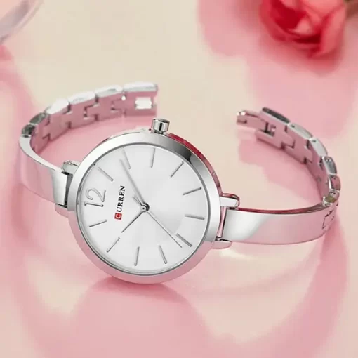 Elegante Reloj de Mujer Plateado Curren 9012