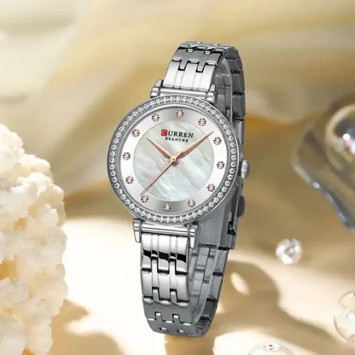 Elegante y Sofisticado Reloj Plateado para Mujer Curren 9087