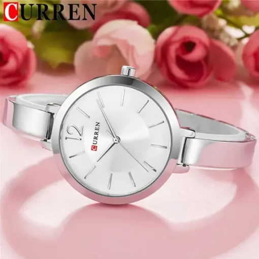 Lindo Reloj de Mujer Plateado Curren 9012