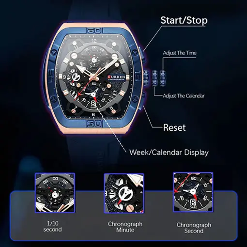 Reloj Curren 8443 Naranja Original 8 Reloj Curren 8443 Chronofrafo Minutero
