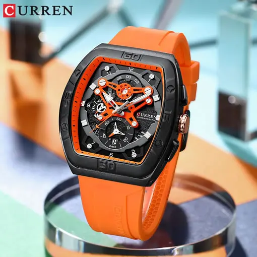 Reloj Curren 8443 Color Naranja con Cronografo