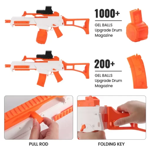 Funciones y Caracteristicas Pistola Fusil De Orbeez Tiro A Tiro Ráfaga Culata Plegable