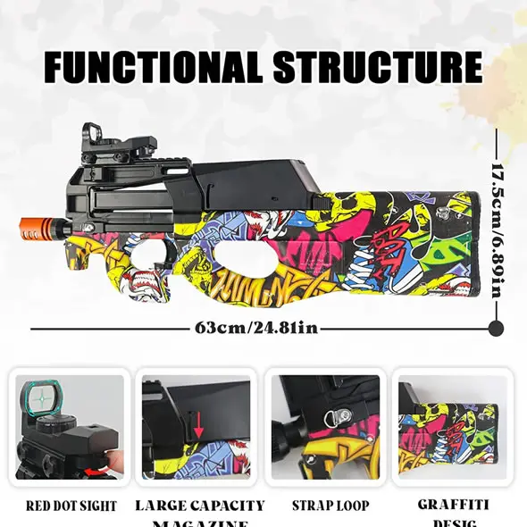 Pistola de Hidrogel Recargable P90 6 Pistola De Hidrogel Recargable P90 2