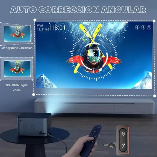 Video Beam Proyector Aubor Android 11 Comando Por Voz 4