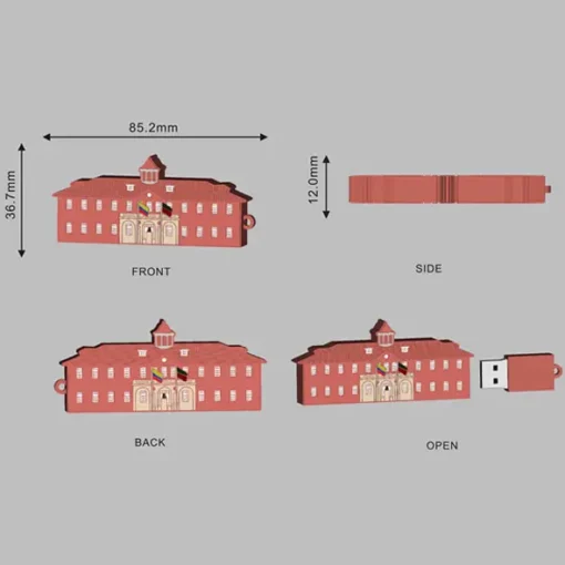 Diseñador en 3D un Regalo USB Personalizado en Forma de Edificio del Colegio Gimnasio Moderno