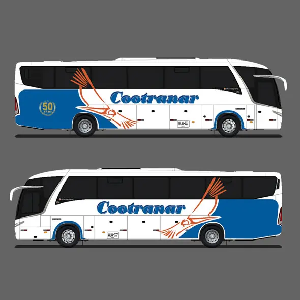 Memoria USB Personalizada Forma de Bus Moderno: Celebrando los 50 Años de Cootranar 3 Diseño y Creación del Prototipo Aerocondor Cootranar