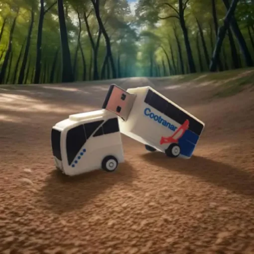 Memoria USB Personalizada Forma de Bus Moderno: Celebrando los 50 Años de Cootranar 24 Fabricacion USB Bus Aerocondor Cootranar