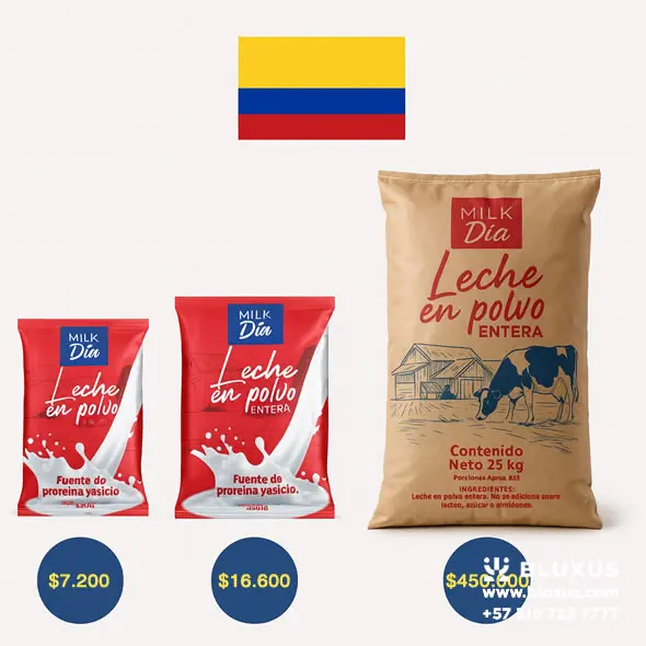 Precios de leche en polvo Milk Dia por kilo, bolsa y saco en Colombia con distribución nacional.