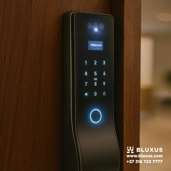 Cerraduras Inteligentes Cali (36 Meses de Garantía) 1 Cerraduras Inteligentes Cali Bluxus de lujo (BCM018) instalada en Cali. Diseño moderno y 36 meses de garantía.