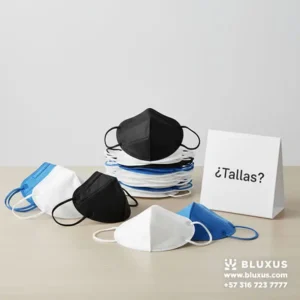 Muestra de los diferentes colores y el tamaño reducido de los tapabocas n95 niños Tallas KIDS.