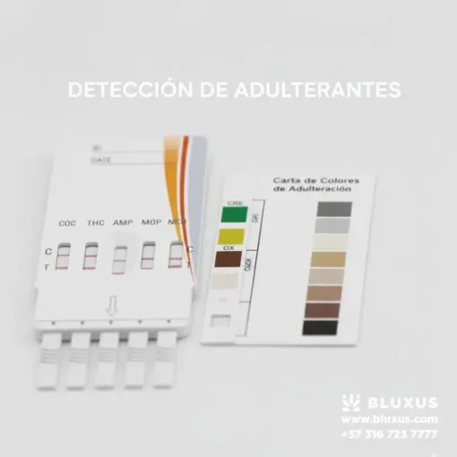 Detalle de las tiras de validación (SVT) para detectar orina adulterada o falsa.