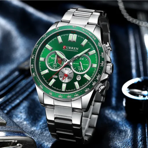 Reloj Curren 8418 Plateado Verde