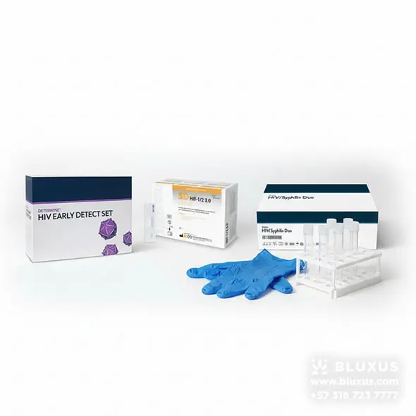 Pruebas Rapidas VIH Portafolio completo de pruebas rápidas de VIH Abbott disponibles en Bluxus: Determine 4ta Gen, SD Bioline 3.0 y Combo Sífilis.