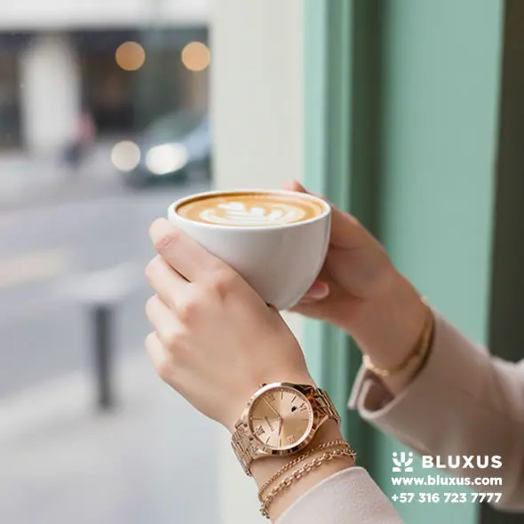 Reloj Curren de dama con diseño floral y elegante moda Medellín.