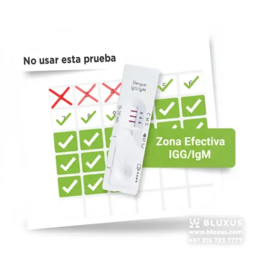 Prueba Dengue IgG IgM - Diagnóstico Serológico de Anticuerpos (Ref. 11FK10) 11 Infografía de calendario indicando que la prueba de Dengue IgG/IgM es efectiva únicamente a partir del quinto día de síntomas en adelante.
