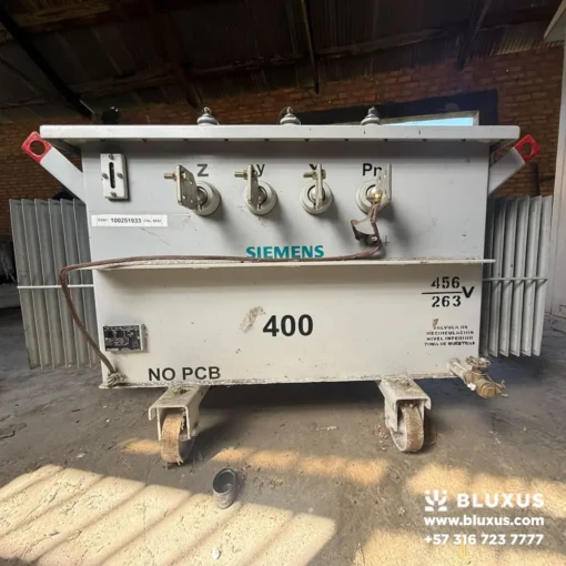 Transformador de potencia Siemens de 400 kVA libre de PCB integrado al ecosistema eléctrico de la planta.