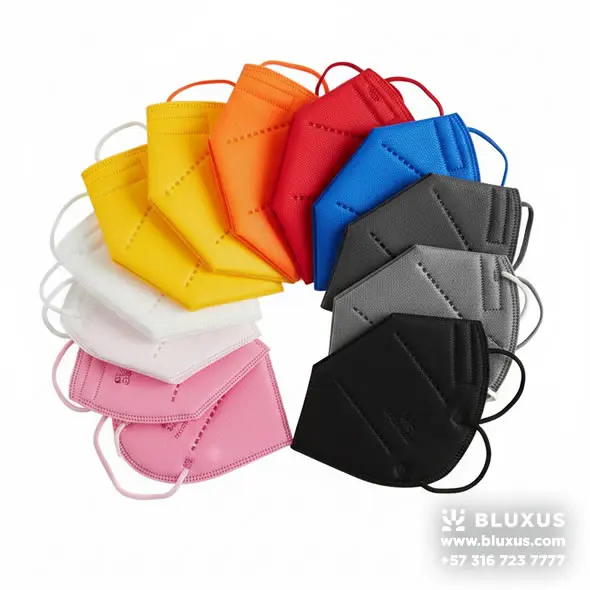 Tapabocas N95 de Colores: Protección con Estilo | Bluxus 1 Amplia variedad de tapabocas N95 y KN95 en diferentes colores estéticos y corporativos, fabricados en Colombia.
