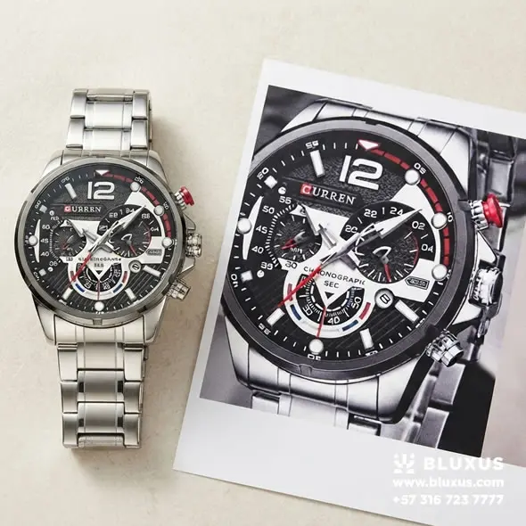 relojes curren en Colombia junto a una fotografía del mismo modelo para comparar su diseño y color.