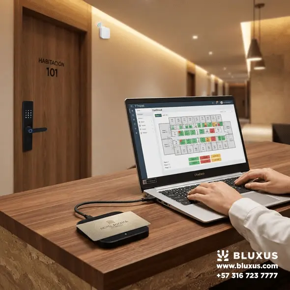 Sistema TTHotel para administrar cerraduras con tarjetas para hoteles y habitaciones con codificador Encoder USB RFID Mifare 13.56 MHz y Gateway Wi-Fi en Colombia
